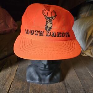 South Dakota Blaze Orange Camo Hunting vintage snapback hat